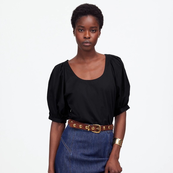 Madewell Tops - NWT Madewell Relaxed Scoopneck Short-Sleeve Top in black